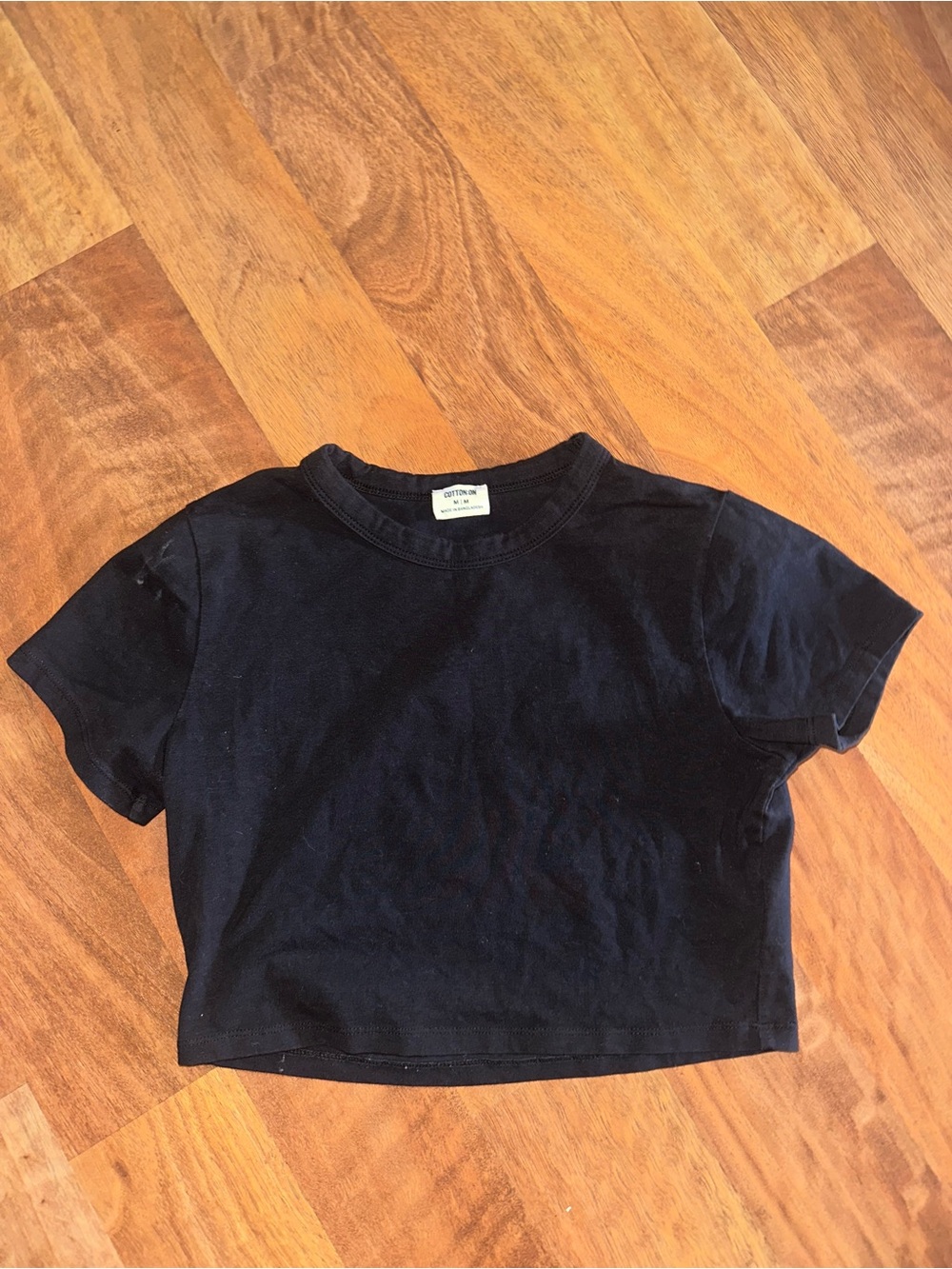 Cotton On Black Crop Tee